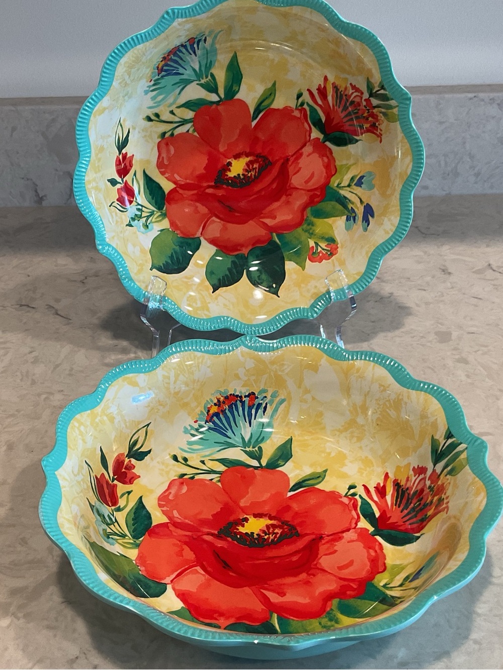Pioneer Woman  “From My Frontier to Yours” Floral Melamine Bowls, Set of 2